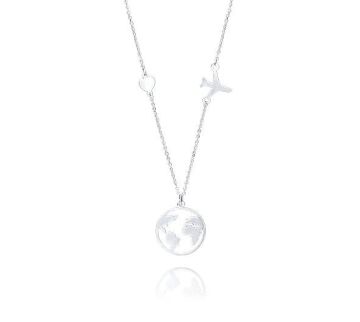 Halskette Welt rhodiniert